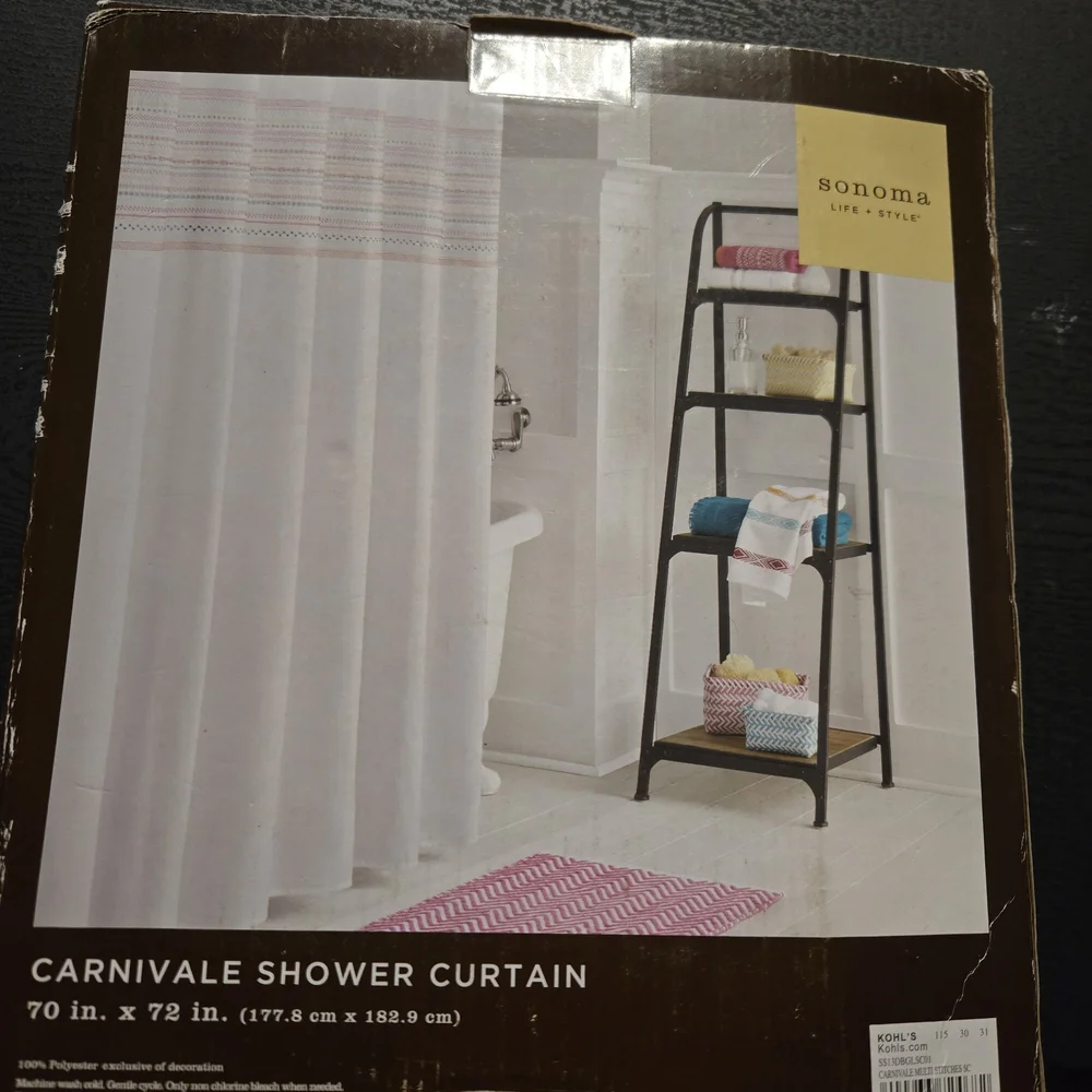 Vintage Sonoma Multicolor Patterned Shower Curtain